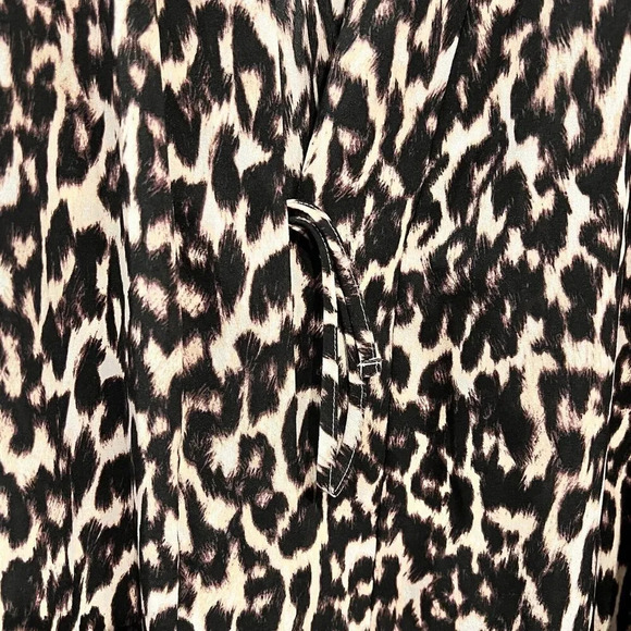 Cacique‎ Size 14/16 Kimono Wrap Robe Short Leopard Animal Print Polyester - Picture 3 of 9
